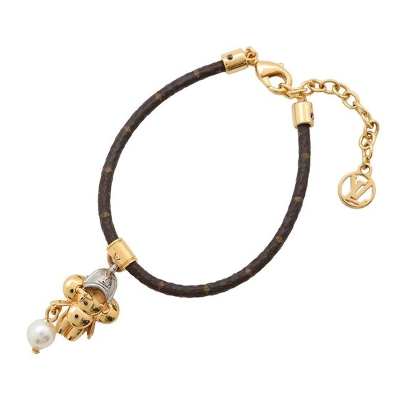 LOUIS VUITTON White Pearl Monogram Charm Bracelet - Picture 1 of 11